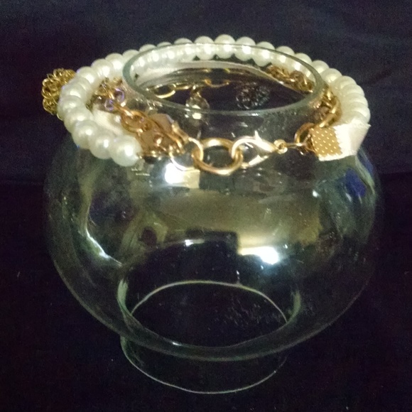 Bow Bottle Ribbon Rhinestones Charm Bracelet